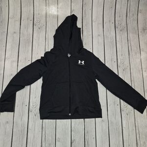 NWOT Under Armour Rival Black Zip-Up Hoodie Youth M